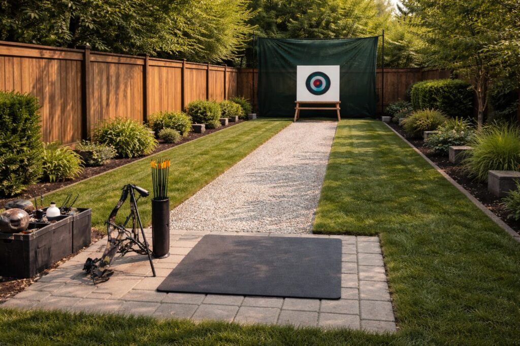 Archery Setup in Backyard Range